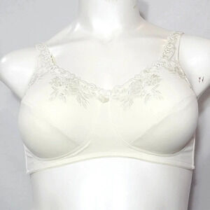 Naturalwear 4022 CR4022 Claire Cami Style Wire Free Mastectomy Bra 34E White  Ge
